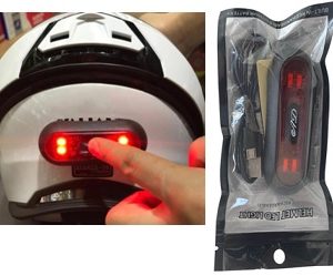 Luz de seguridad para casco de moto