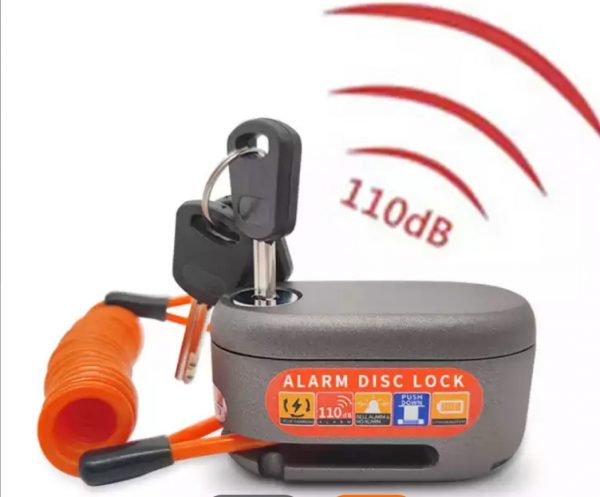Candado de disco para moto +cuerda recordatorio